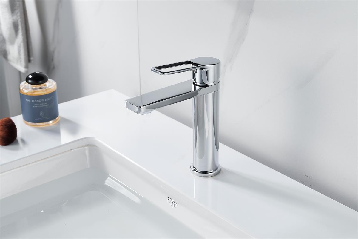 China Momali High-neck Basin Mixer Bathroom Water Tap Smooth